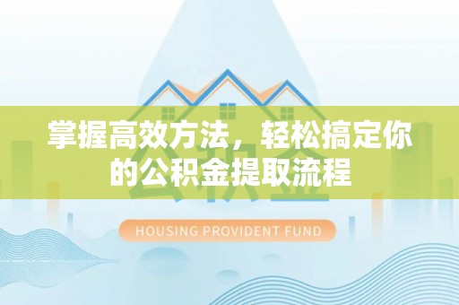 带岭掌握高效方法，轻松搞定你的公积金提取流程